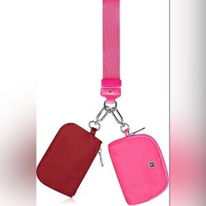 Mundi Dual Pouch Wristlet Wallet Keychain Wallet Zip Around Wallet Pink NWT